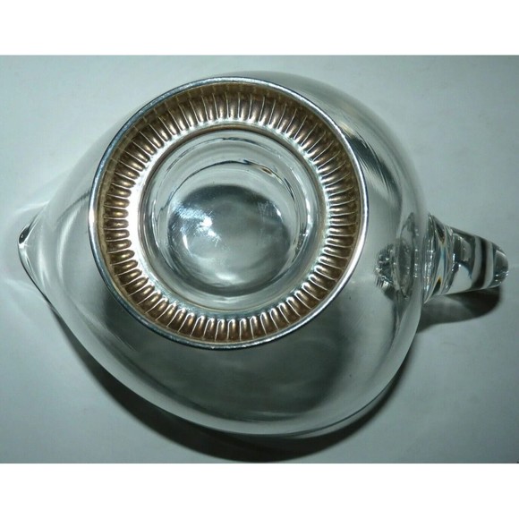 VINTAGE Frank M Whiting Co. Glass & STERLING SILVER Base Creamer Sauce GravyBoat - Picture 3 of 5